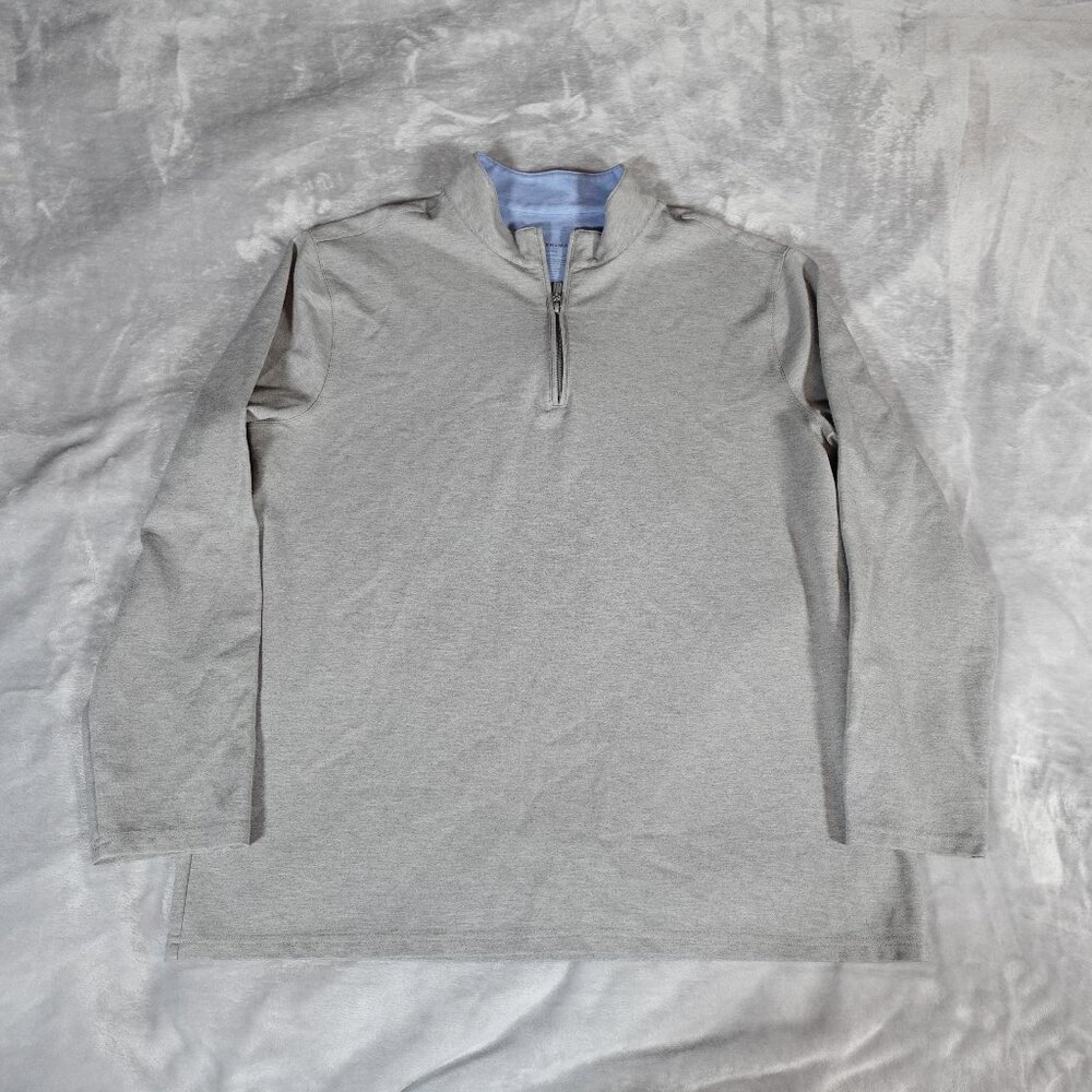 Mizzen Main 1/4 Zip Pullover Mens XL Rayon Stretch Athletic Golf Gray